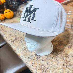 White Baseball Cap with Black Logo